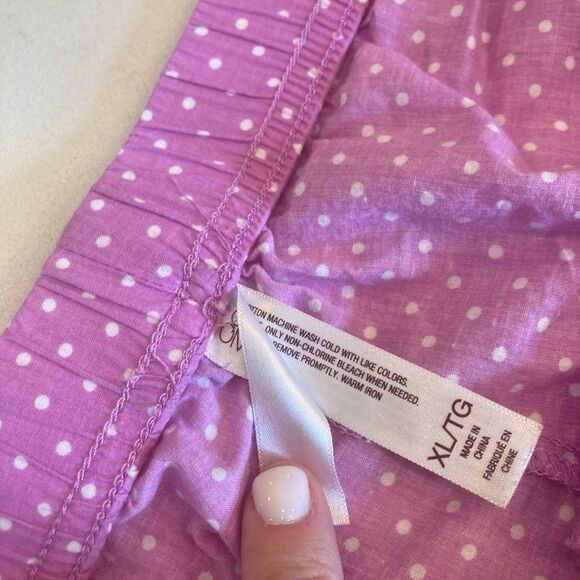 GAP Body 100% Cotton Pink White Polka Dot Girly Balletcore Sleep Set Size XL - Picture 9 of 11